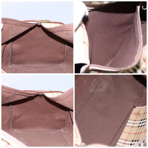 Burberrys Nova Check Boston Bag PVC Beige Auth hk2346 - Picture 15 of 16